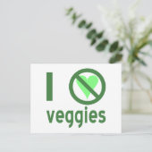 Ich hasse Veggies I No Liebe Veggies Postkarte (Stehend Vorderseite)