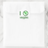 Ich hasse Veggies Runder Aufkleber (Tasche)