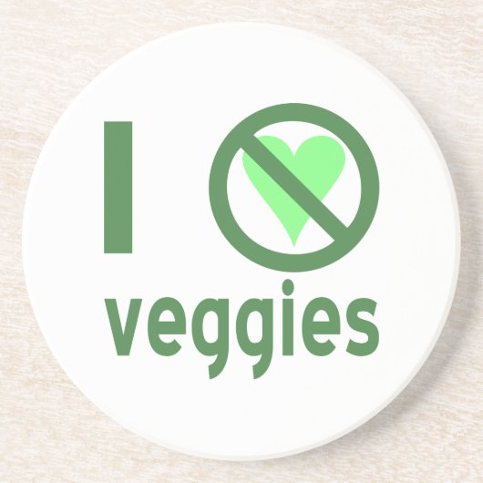 Ich hasse Veggies Sandstein Untersetzer (Vorne)
