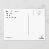 Ich hasse Vermisstes Du-aber ich Liebe dich zu ver Postkarte (Rückseite)