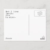 Ich hasse Vermisstes Du-aber ich Liebe dich zu ver Postkarte (Rückseite)