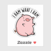 Ich hasse, was ich Ham Funny Pig Puff Aufkleber (Blatt)