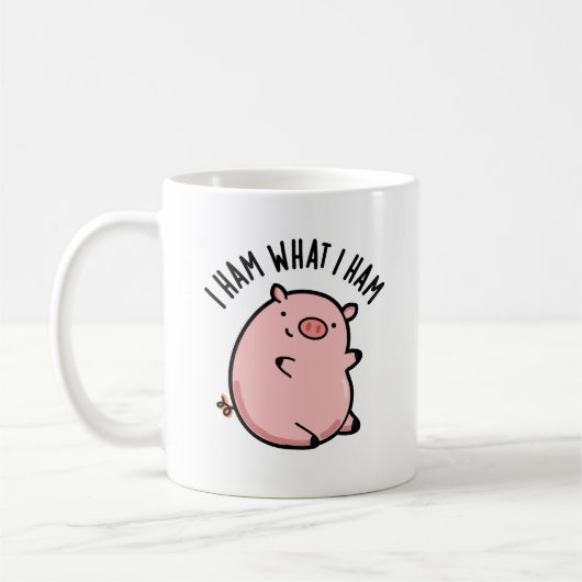 Ich hasse, was ich Ham Funny Pig Puff Kaffeetasse (Links)