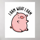 Ich hasse, was ich Ham Funny Pig Puff Poster (Vorne)