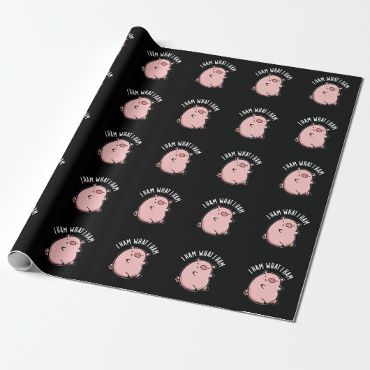 Ich hasse, was ich Ham Funny Pig Pun Dark BG Geschenkpapier (Ungerollt)