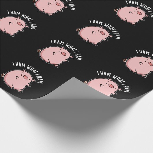 Ich hasse, was ich Ham Funny Pig Pun Dark BG Geschenkpapier (Ecke)