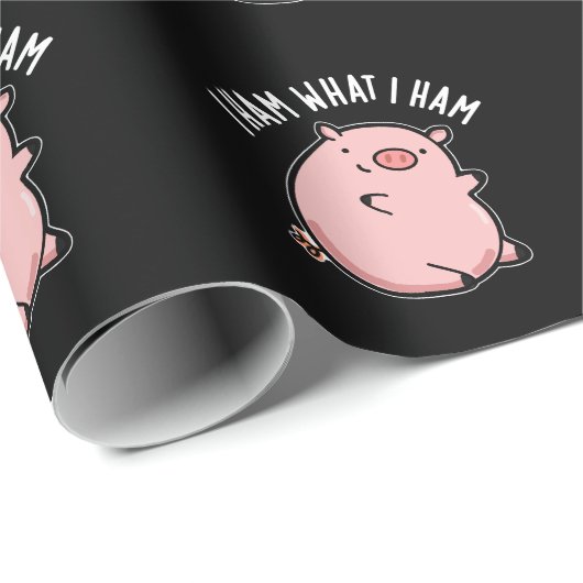 Ich hasse, was ich Ham Funny Pig Pun Dark BG Geschenkpapier (Rolleneckpunkt)