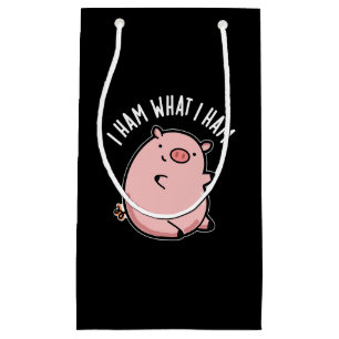 Ich hasse, was ich Ham Funny Pig Pun Dark BG Kleine Geschenktüte