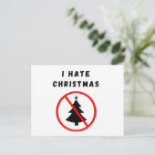 Ich hasse Weihnachten Postkarte (Stehend Vorderseite)