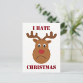 Ich hasse Weihnachten traurige Rentiere Postkarte (Stehend Vorderseite)