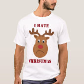 Ich hasse Weihnachten traurige Rentiere T-Shirt (Vorderseite)