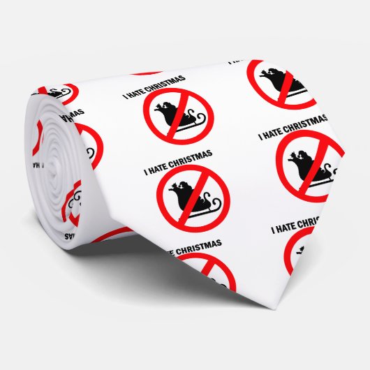 Ich hasse WeihnachtsKrawatte Krawatte (Gerollt)