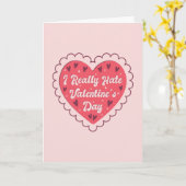 Ich hasse wirklich Valentinstag Anti-Valentine-Fun Karte (Gelbe Blume)