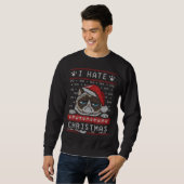Ich hasse Xmas Funny Angry Cat Ugly Weihnachtskrau Sweatshirt (Vorne ganz)