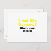 Ich hatte Angesagte Operation, was du entschuldigs Postkarte (Vorne/Hinten)