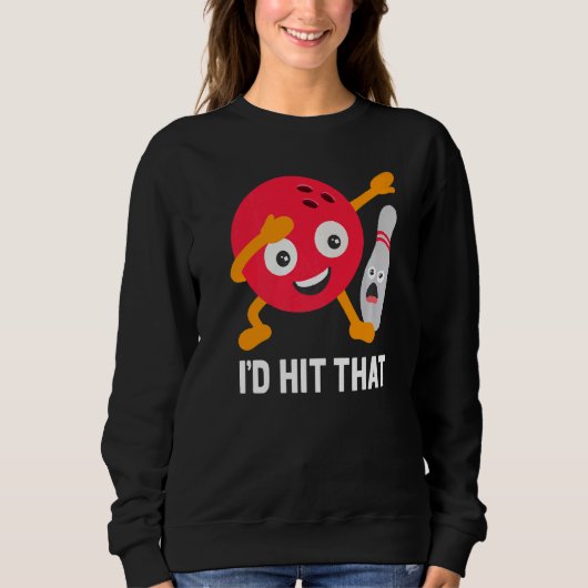 Ich hatte den Dabbing Bowling Ball und Button Bowl Sweatshirt (Vorderseite)