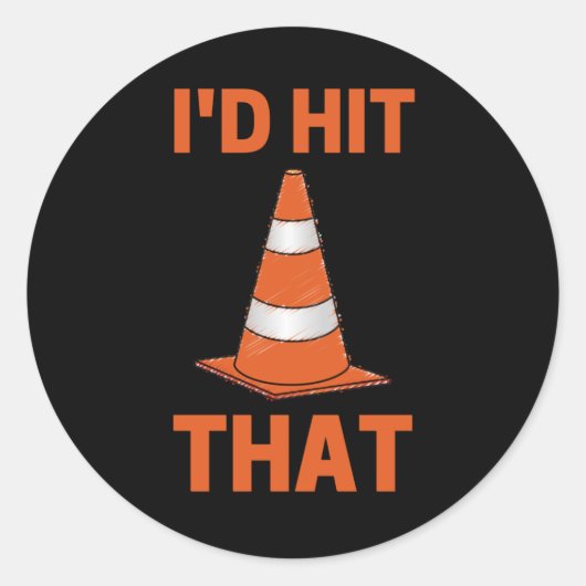 Ich hatte diesen lustigen, orangefarbenen Autokreu Runder Aufkleber (Vorderseite)