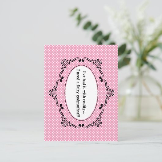 Ich hatte es mit der Realität Postkarte (Stehend Vorderseite)