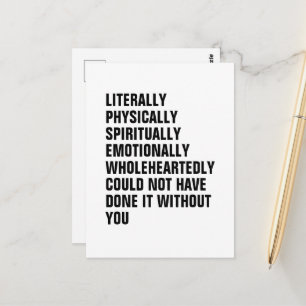 Ich hätte es ohne dich nicht geschafft. Danke Postkarte