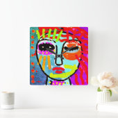 Ich hatte genug originelle Abstrakte Kunst Quadratische Wanduhr (Zuhause)