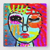 Ich hatte genug originelle Abstrakte Kunst Quadratische Wanduhr (Vorderseite)