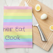 Ich hätte lieber gegessen als gezackte Pastelle Geschirrtuch (Viertel Falte)