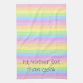 Ich hätte lieber gegessen als gezackte Pastelle Geschirrtuch (Vertikal)