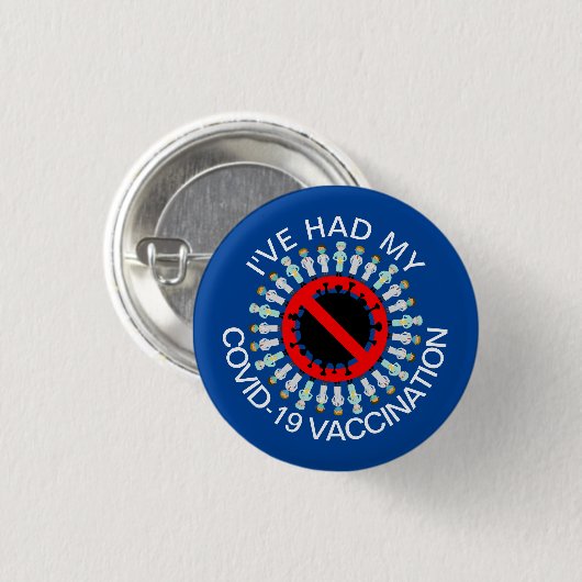 Ich hatte mein COVID-19-Impfungs-Button Button (Vorne & Hinten)