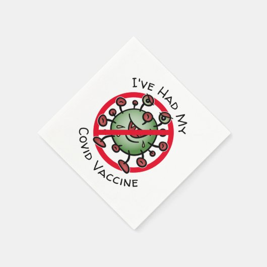 Ich hatte mein Covid Vaccine Funny Cartoon Virus-Z Serviette (Ecke)