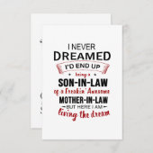 Ich hätte nie geträumt, dass ich ein Sohn im Schwi Begleitkarte (Vorne/Hinten)