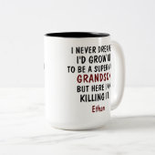 Ich hätte nie geträumt, ein Enkel zu werden Zweifarbige Tasse (VorderseiteRechts)