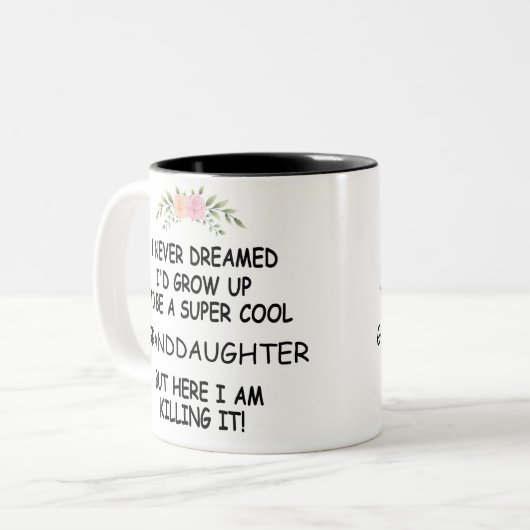 Ich hätte nie geträumt, eine Enkelin zu werden Zweifarbige Tasse (Vorderseite Links)