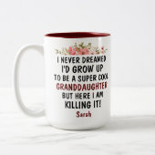 Ich hätte nie geträumt, eine Enkelin zu werden Zweifarbige Tasse (Links)