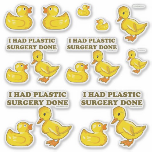 Ich hatte Plastik-Operation gemacht Funny Ducks Co Aufkleber (Vorderseite)