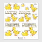 Ich hatte Plastik-Operation gemacht Funny Ducks Co Aufkleber (Blatt)
