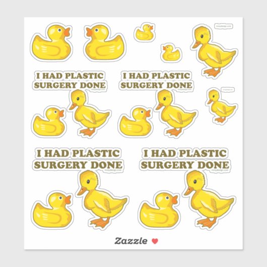 Ich hatte Plastik-Operation gemacht Funny Ducks Co Aufkleber (Blatt)