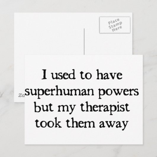 Ich hatte Superkräfte Postkarte (Vorne/Hinten)