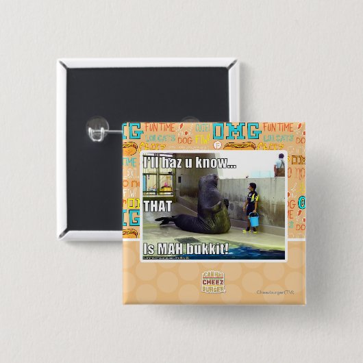 Ich haz u weiß button (Vorne & Hinten)