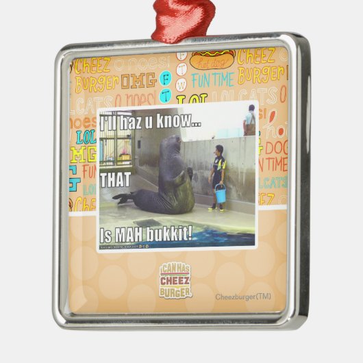 Ich haz u weiß ornament aus metall (Links)