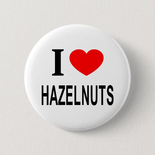 ICH ❤️ HAZELNUTS I LIEBE HAZELNUTS I HERZHAZELNUTS BUTTON (Vorderseite)