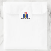 ICH HEART BARBADOS RUNDER AUFKLEBER (Tasche)