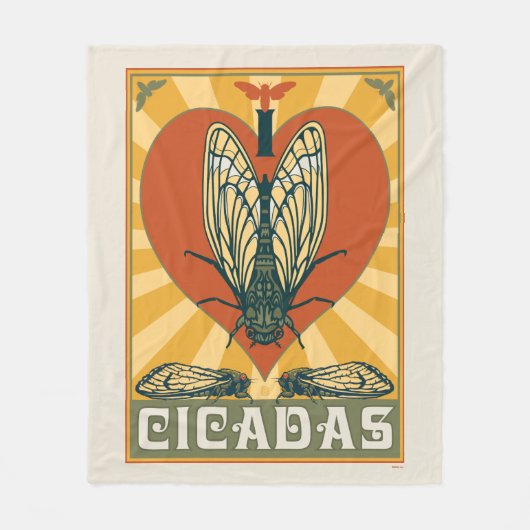 Ich heart Cicadas Fleecedecke (Vorderseite)