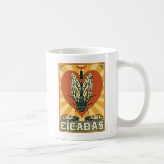 Ich heart Cicadas Kaffeetasse (Rechts)