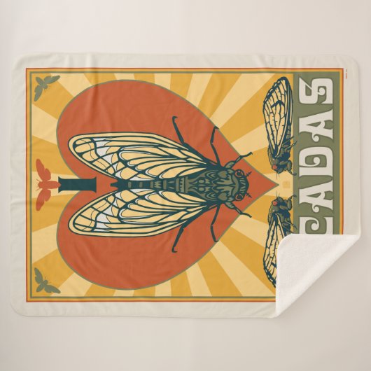 Ich heart Cicadas Sherpadecke (Vorderseite (Horizontal))