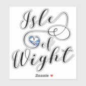 Ich heart Isle of Wight Flag Aufkleber (Blatt)