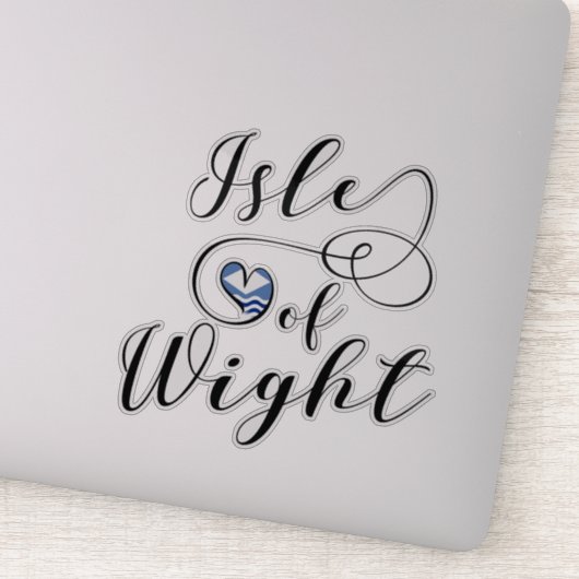 Ich heart Isle of Wight Flag Aufkleber (Detail)