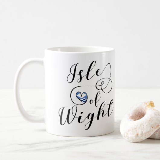 Ich heart Isle of Wight Flag Kaffeetasse (Mit Donut)