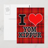 ICH HEART (LIEBE) DEIN KIPPUR POSTKARTE (Vorne/Hinten)