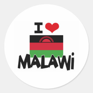ICH HEART MALAWI RUNDER AUFKLEBER