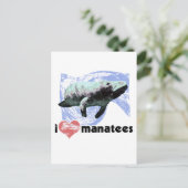 Ich heart Manatees Postkarte (Stehend Vorderseite)